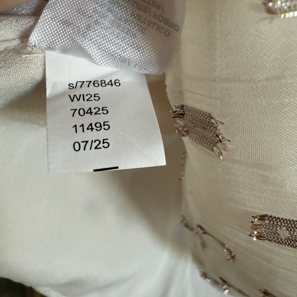 Loft Ivory Metallic Clip Dot Blouse Brand New (missing tag) S Boho Fairycore - Picture 9 of 9
